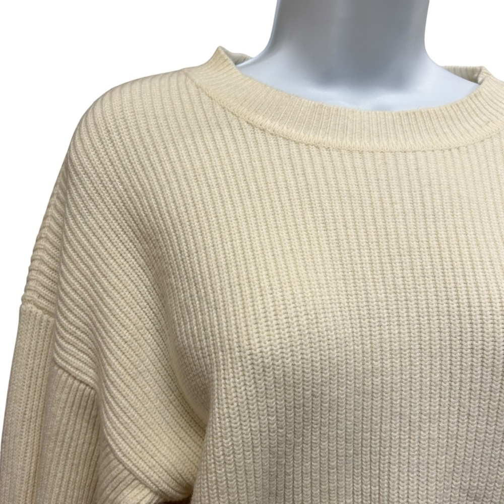 Moth (Anthropologie) Ribbed Ruffle Cuff Sweater Size S - Picture 4 of 5